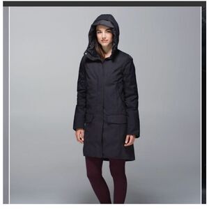 Lululemon Blizzard‎ Parka Black Heathered Dark Gray Coat Jacket 6 Down Winter